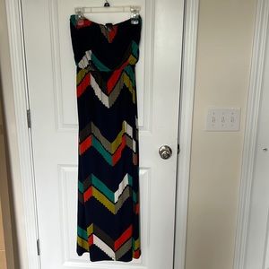 Small Geometric Tube top maxi dress